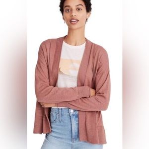 Madewell Bradley Dusty Rose Open Front Cardigan Size M